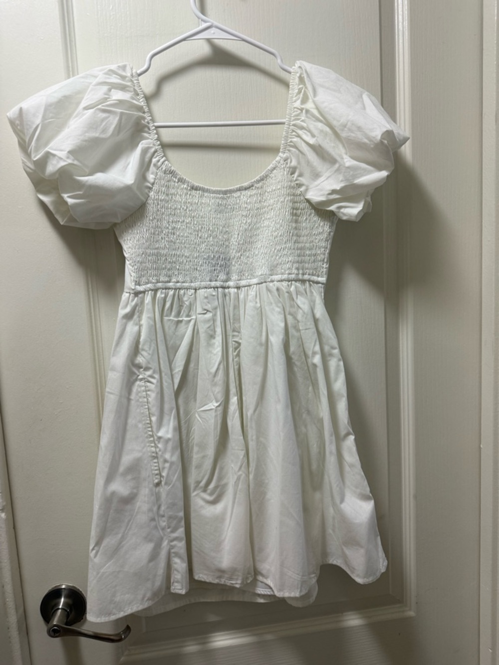 Hollister White Puff Sleeve Babydoll Dress - Picture 3 of 4